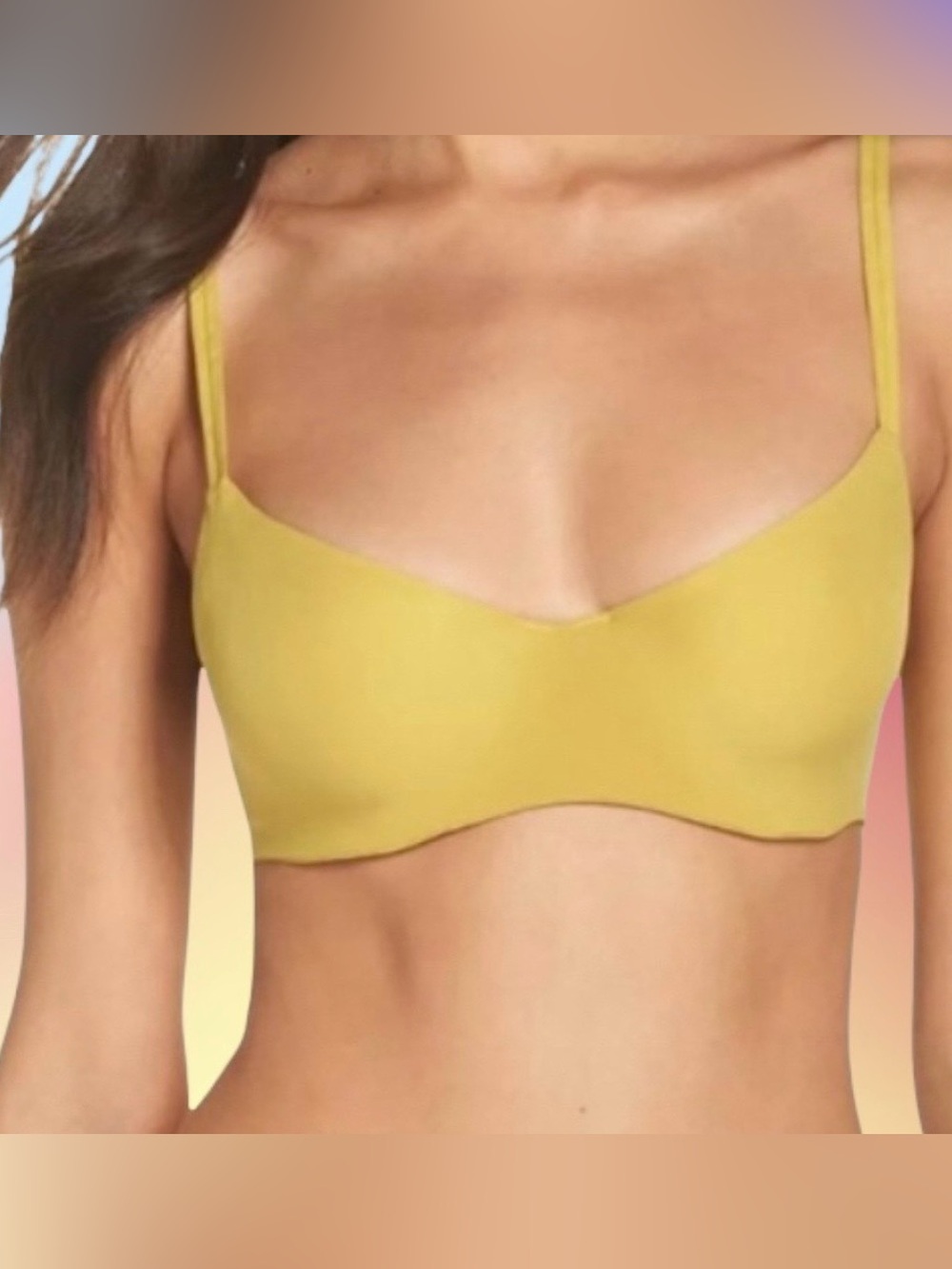 Free People Intimately Zoey Underwire Bra Size 32B Yellow Marsh NWT